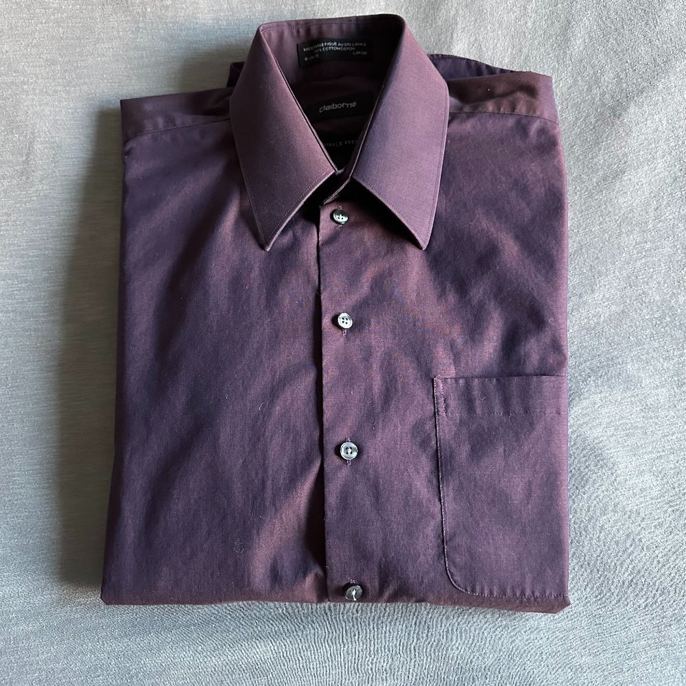 Claiborne Wrinkle Free 100% Cotton Dress Shirt